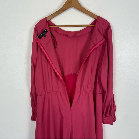 Eloquii Barbie Pink Bishops Long Sleeve Midi Dress Size 18 A Line - Picture 11 of 13